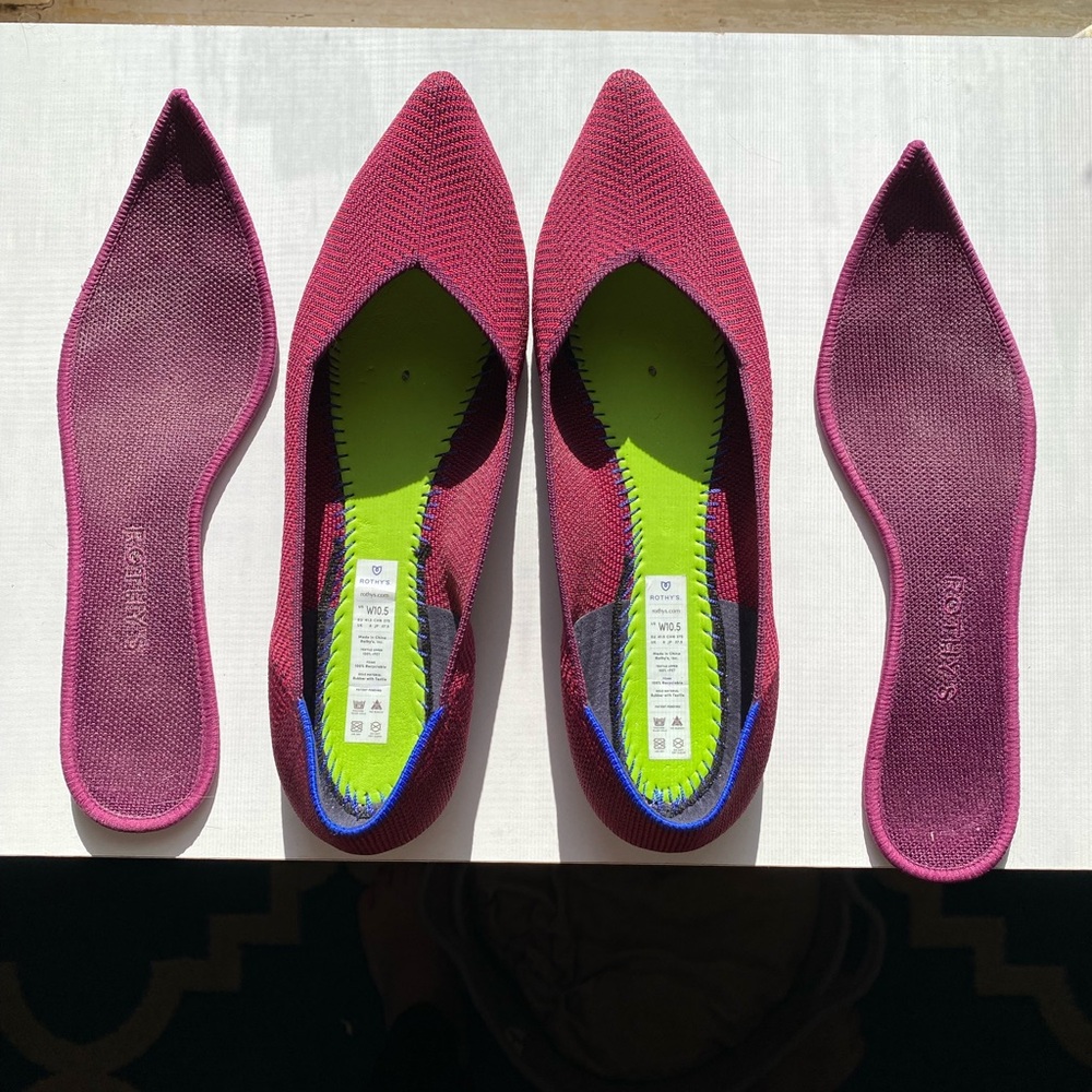 Rothy’s Cabernet Herringbone The Point, Size 10.5 - Picture 6 of 6